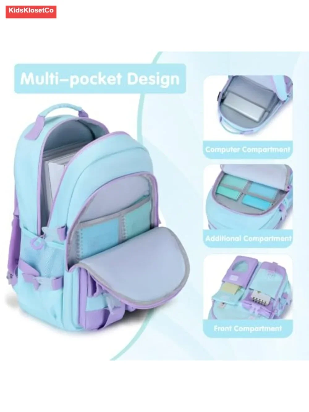 Kids Backpack Set with Insulated Lunch Bag, Pencil Case, Bento Box